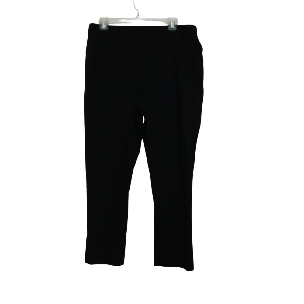 Soft Surroundings Perfect Ponte Black Pull On Straight Leg Pants Womens Size P L